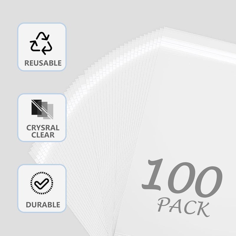 Somime 100 Pack 11 3/7 x 14 3/8 Inches Crystal Photo Sleeves Storage Bags for 11x14 Photo Mat, Art Sleeves for Prints - Image 5